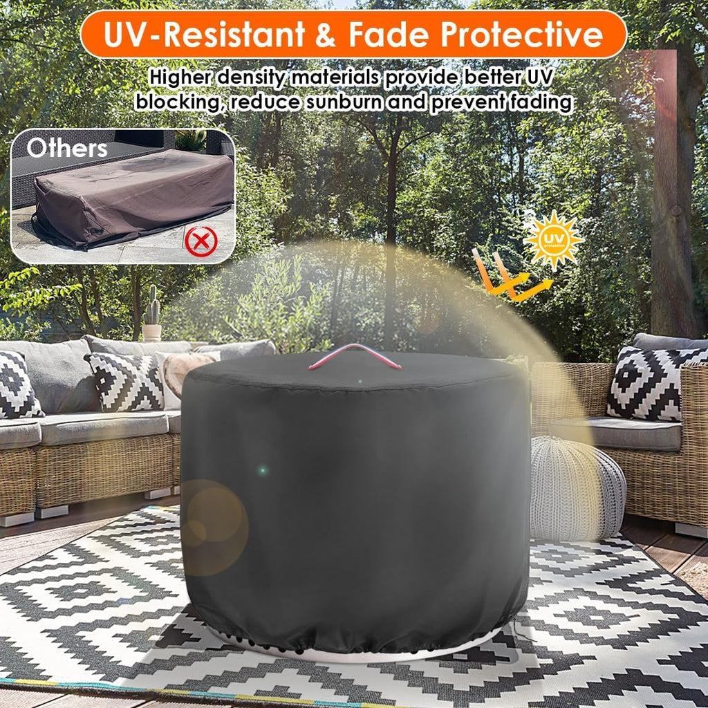 Fire Pit Cover Round, 30 Inch 600D Outdoor Propane Firepit Cover