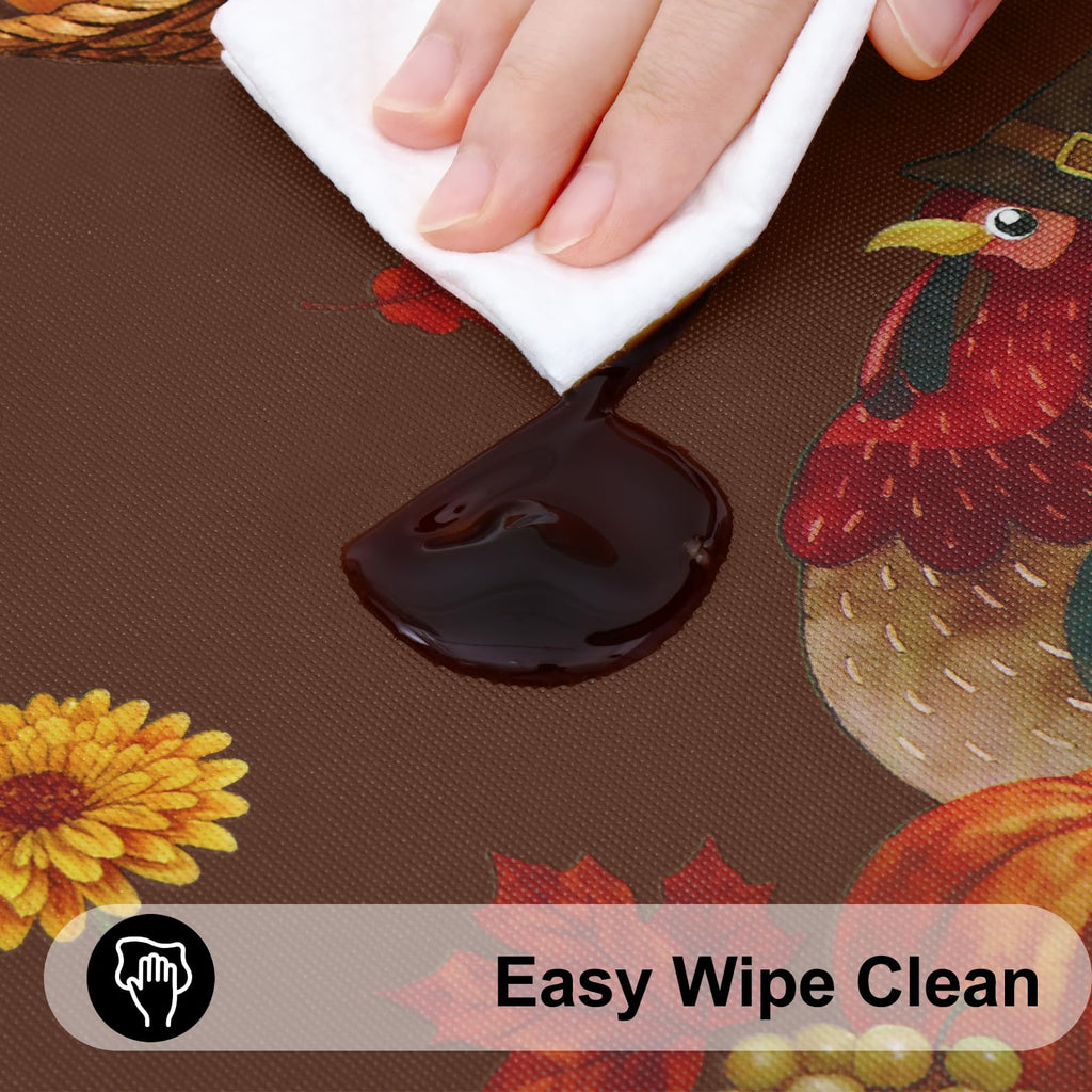 Thanksgiving Fitted Table Cover, Flannel Backed Vinyl Tablecloth