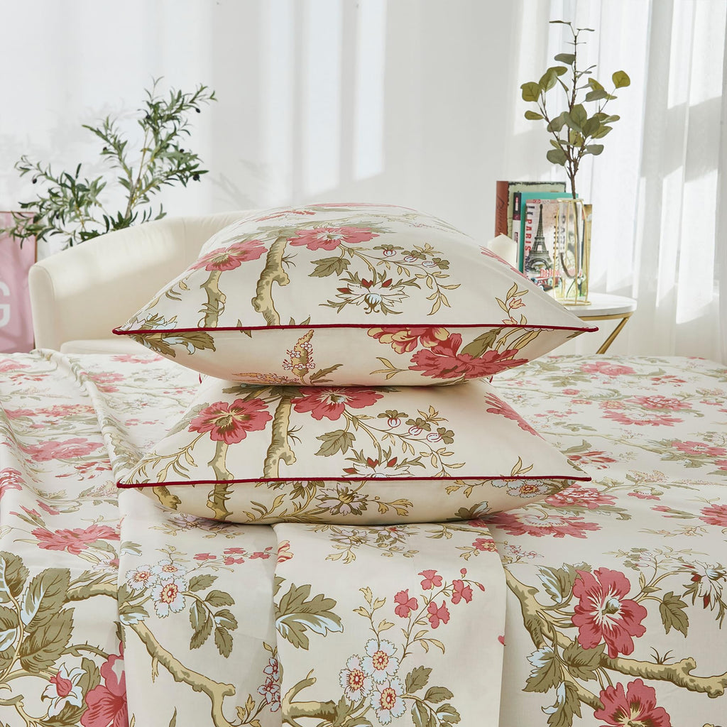 Sheets Set Floral Bedding Chinoiserie Blossom Farmhouse Luxury Grandmillennial Bedding Collections 100%