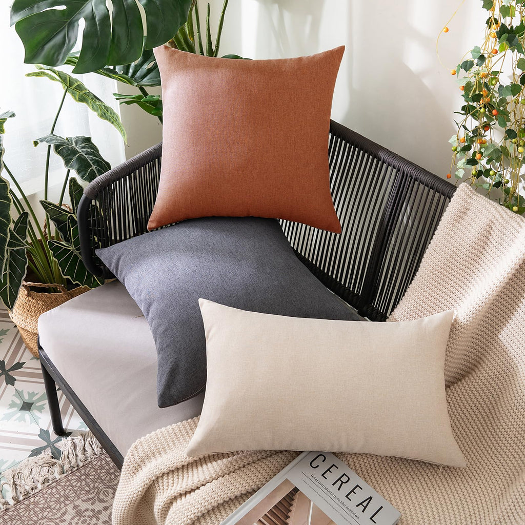 Decorative Outdoor Pillow Covers Fall 16x16 Rust