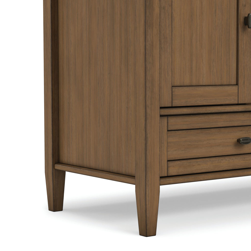 Warm Shaker 47" Wide Wood TV Stand in Rustic Natural Aged Brown