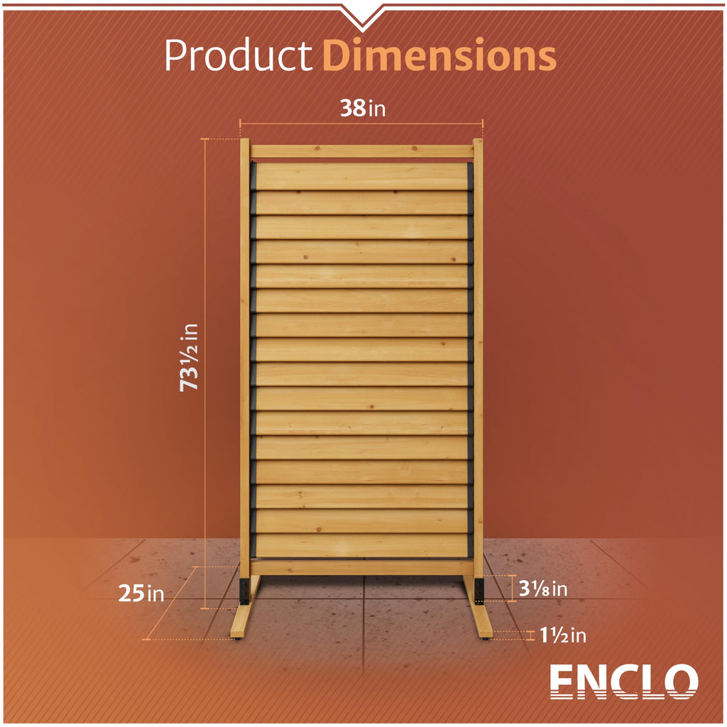Convertible Freestanding/Surface Mounted Privacy Screen, Cedar Wood