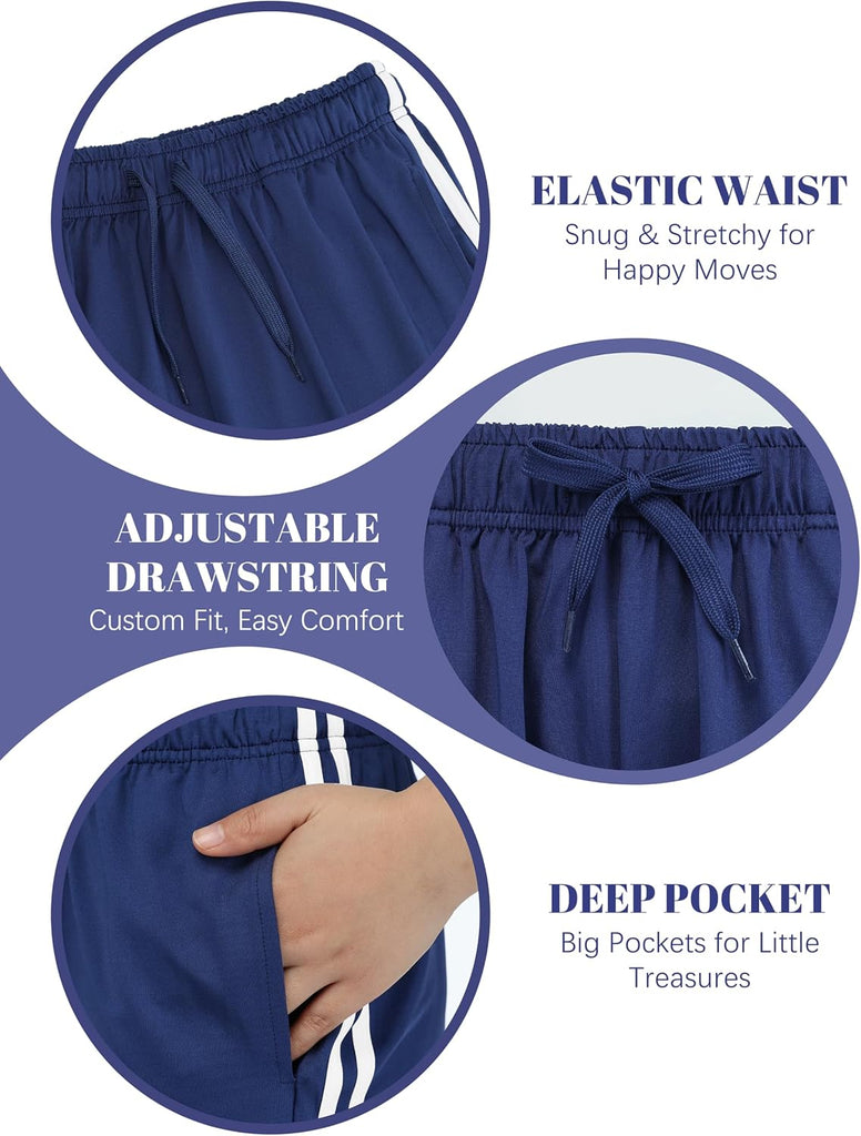 6 Pack Youth Boys' Athletic Shorts Boys Basketball Shorts with Pockets Quick Dry Active Running Shorts