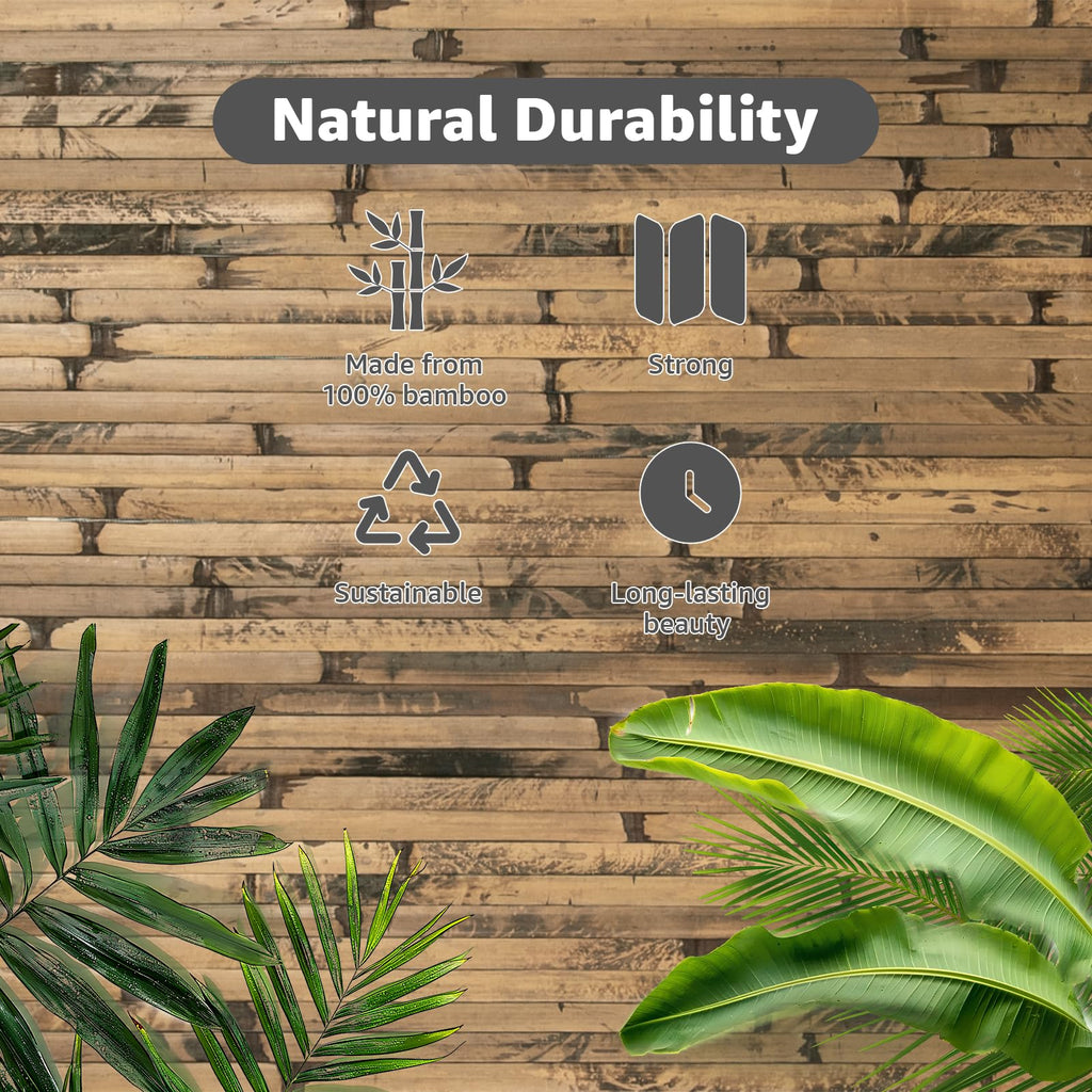 48 x 96 in Pole Wrap Natural Bamboo Wall Panel, 1-Pack, Dark Burned