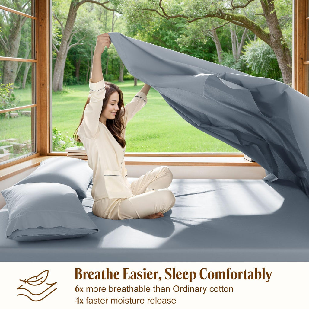 100% Egyptian Cotton King Sheets Set, 1800 Thread Count, 4PC