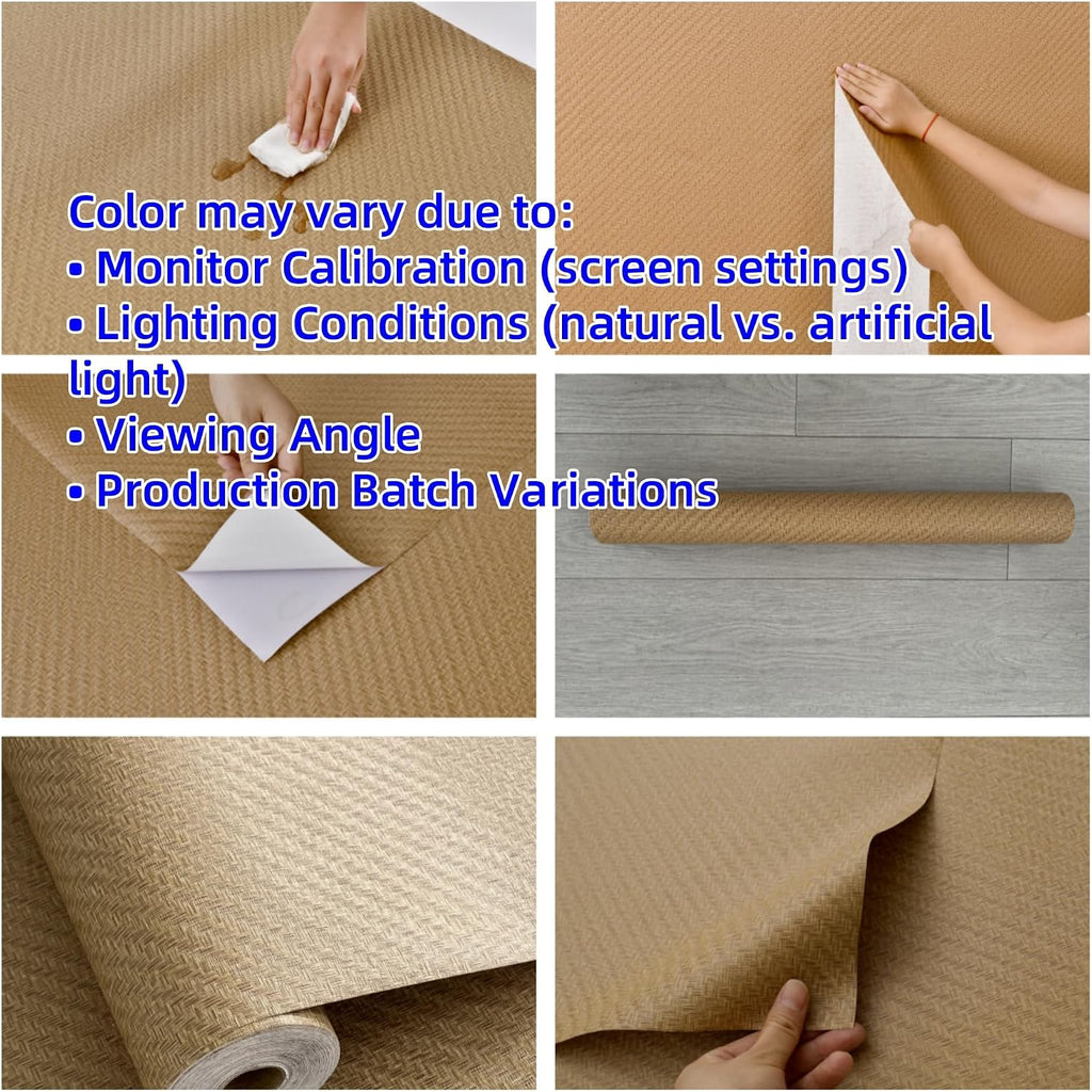Fabric Wallpaper Textured Contact Paper Grasscloth Peel and Stick | 24" x 393" Faux Linen Wall Paper, Self Adhesive