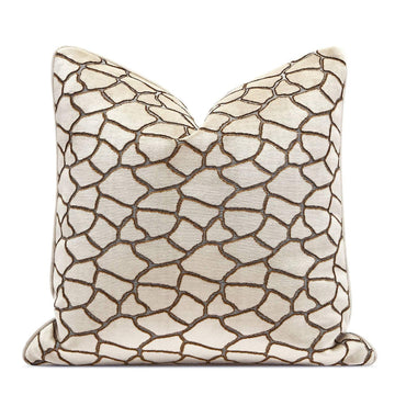 Luxury Cream Cut Velvet Throw Pillow Covers 18x18 Inch