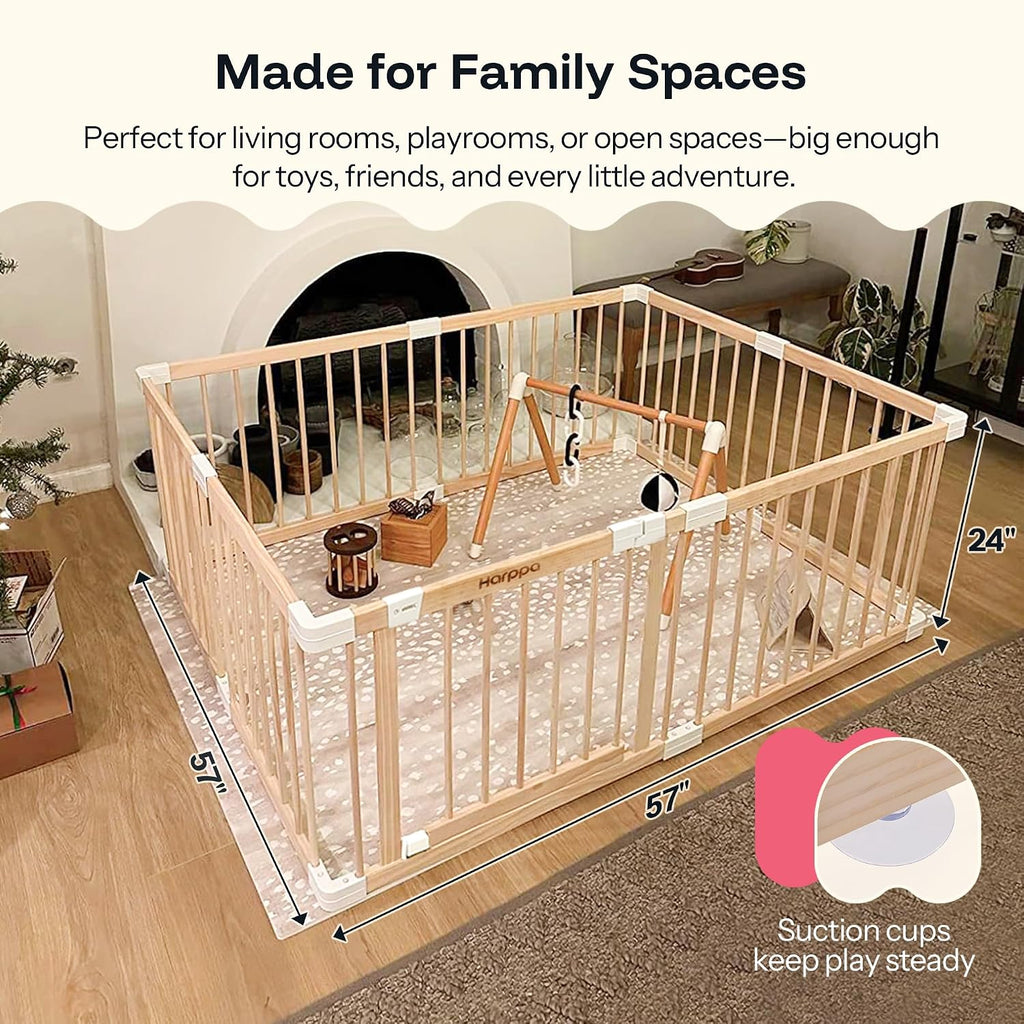 Grovi Wooden Playpen, Play Yard, Playpen for Babies and Toddlers | GREENGUARD Gold Certified, BSA Verified, New