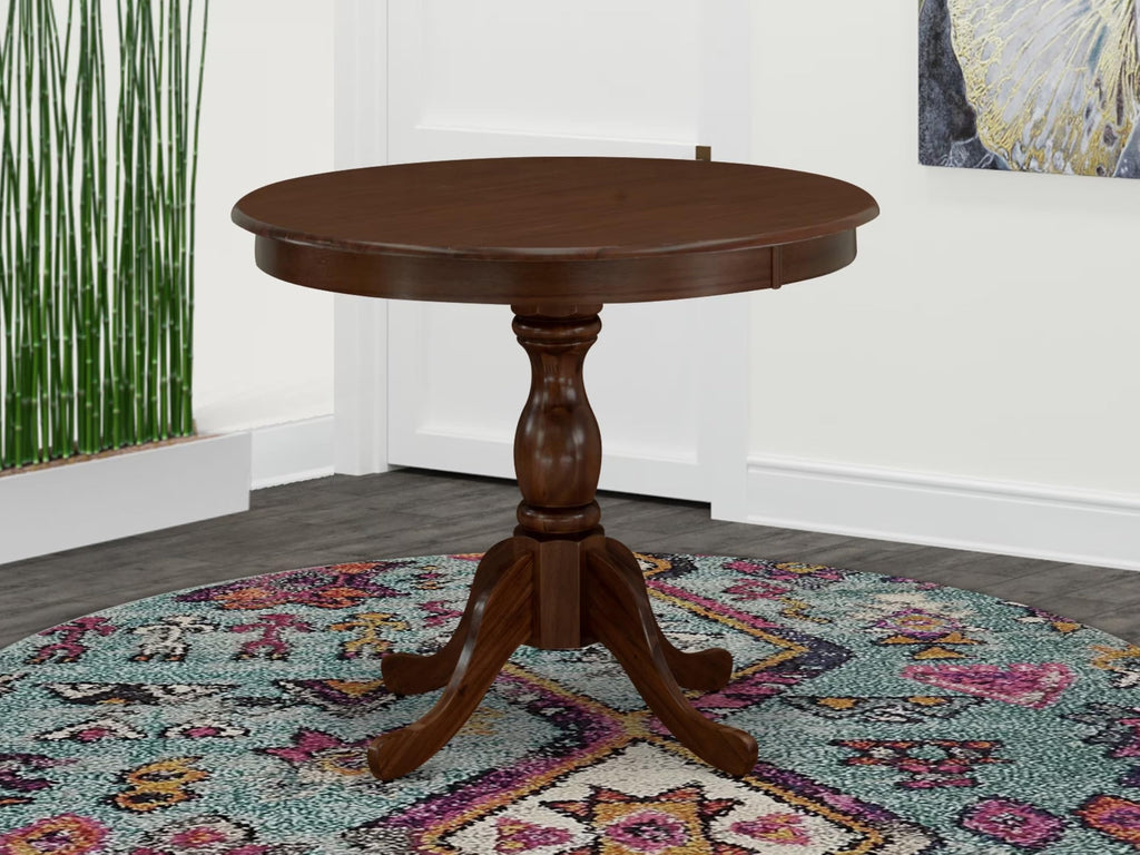 West Furniture AMT-MAH-TP Antique Dining Room Table - a Round Kitchen Table Top with Pedestal Base, 36x36 Inch