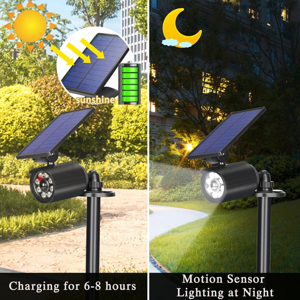 Solar Motion Lights Outdoor IP67 Waterproof Security Flood Lights 3600mAh for Garage, Driveway, Path, Patio