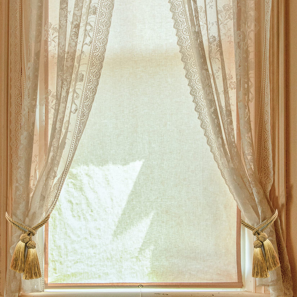 Curtain Tiebacks Window Curtain Tiebacks Decorative Tassels Tieback Gold Rope with Tassels Window Office - 4 Pack