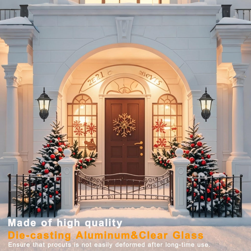 Outdoor Wall Lantern, Wall Sconce as Porch Lighting Fixture, E26 Base 60W Max, Aluminum Housing Plus Glass, Wet