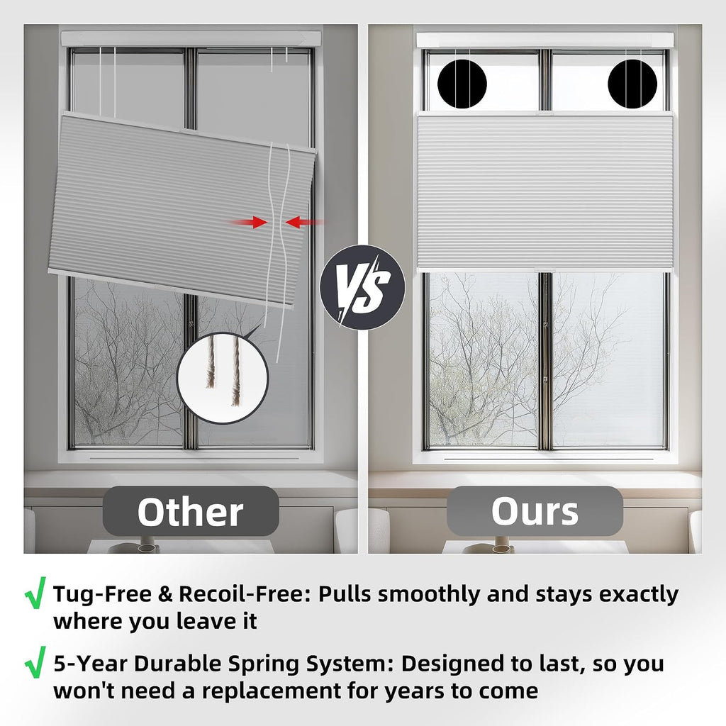 Top Down Bottom Up Cordless Cellular Shades No Tools No Drill Honeycomb Blinds for Windows Shades for Indoor Windows