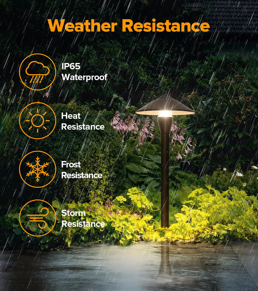 12V Low Voltage Pathway Lights, Die-cast Aluminum Pathway Lights with Connectors,IP65 Waterproof Outdoor Landscape