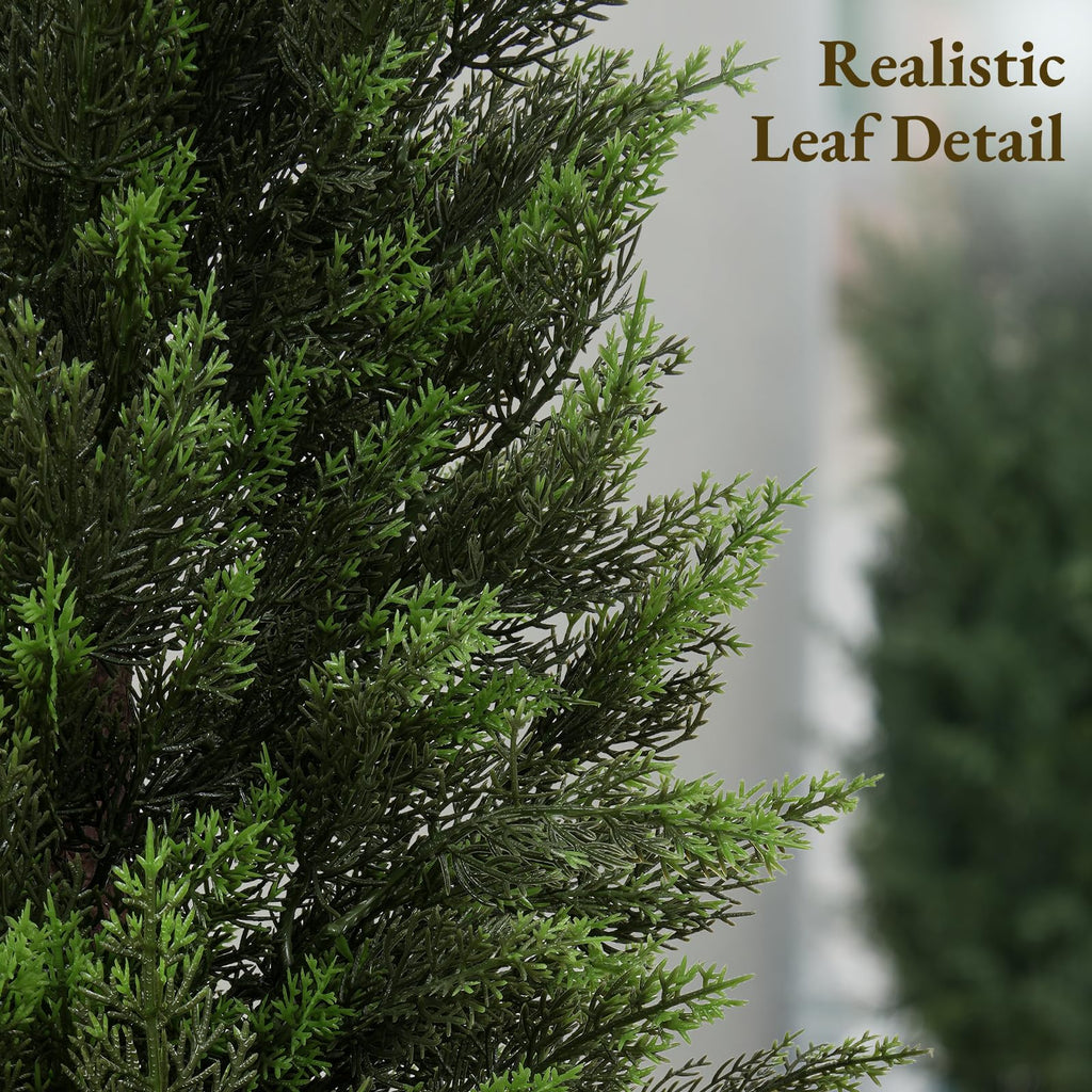 Artificial Cedar Trees 3FT Faux Cedar Topiary Evergreen Plants UV Resistant Outdoor Indoor Fake Cypress Pine Trees