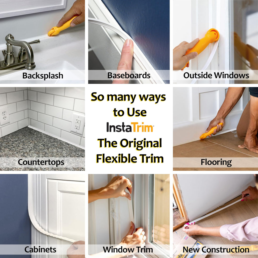 The Original Flexible Trim Applicator Tool, for 1⁄2 inch and 3⁄4 inch , Self Adhesive, Peel and Stick Corner Molding