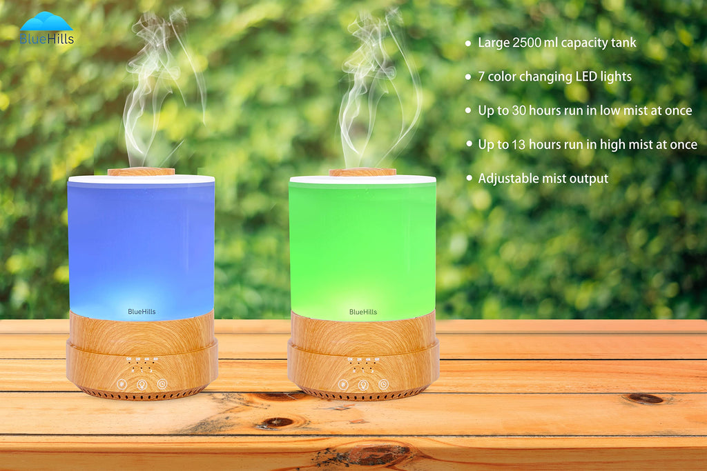 Premium 2500 ML Extra Large Essential Oil Diffuser XL Wood Grain