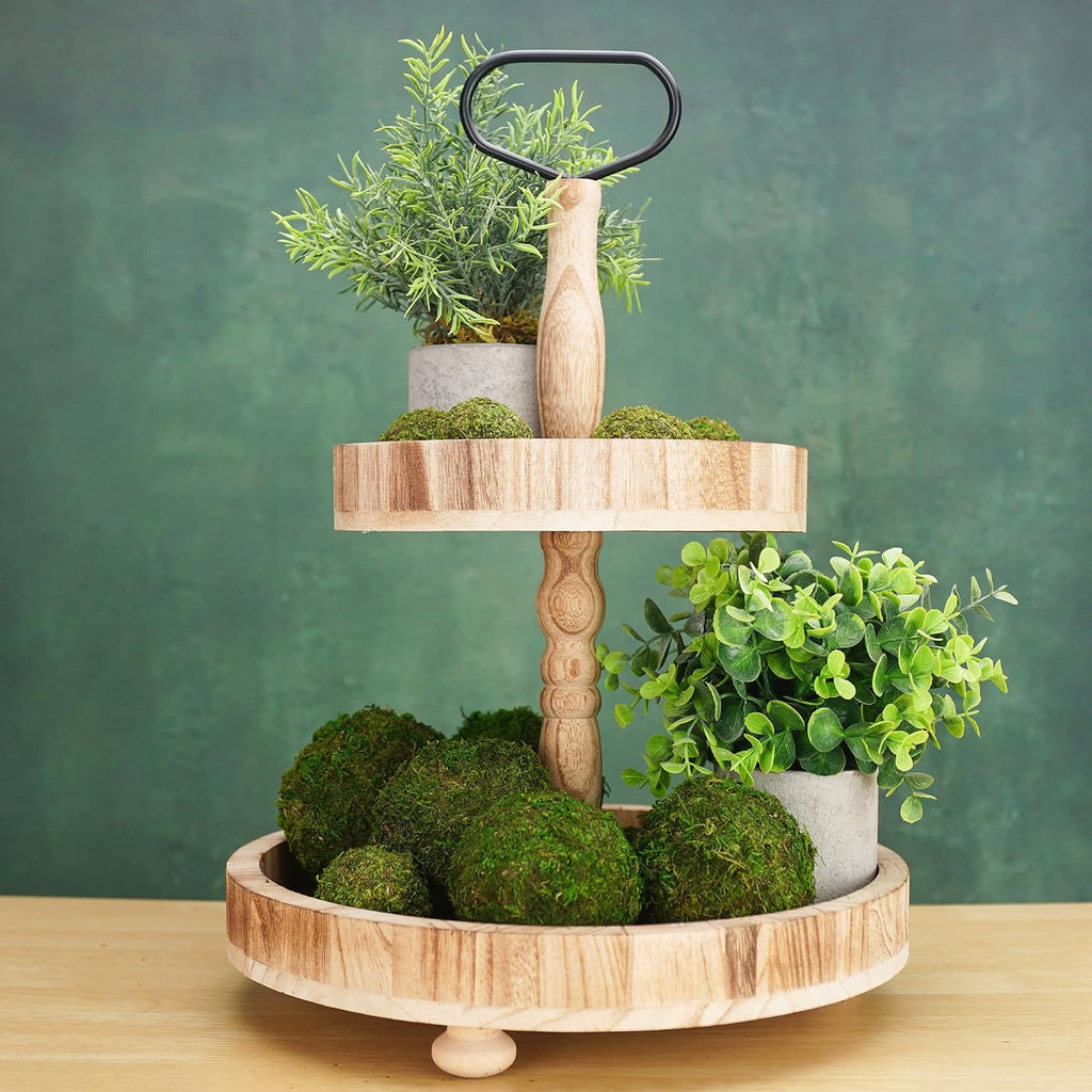 Decorative Moss Balls Set - Fake Moss Balls for Bowl Fillers, Centerpiece Decor, Home Decor, Vase Filler, Wedding - Set of 6