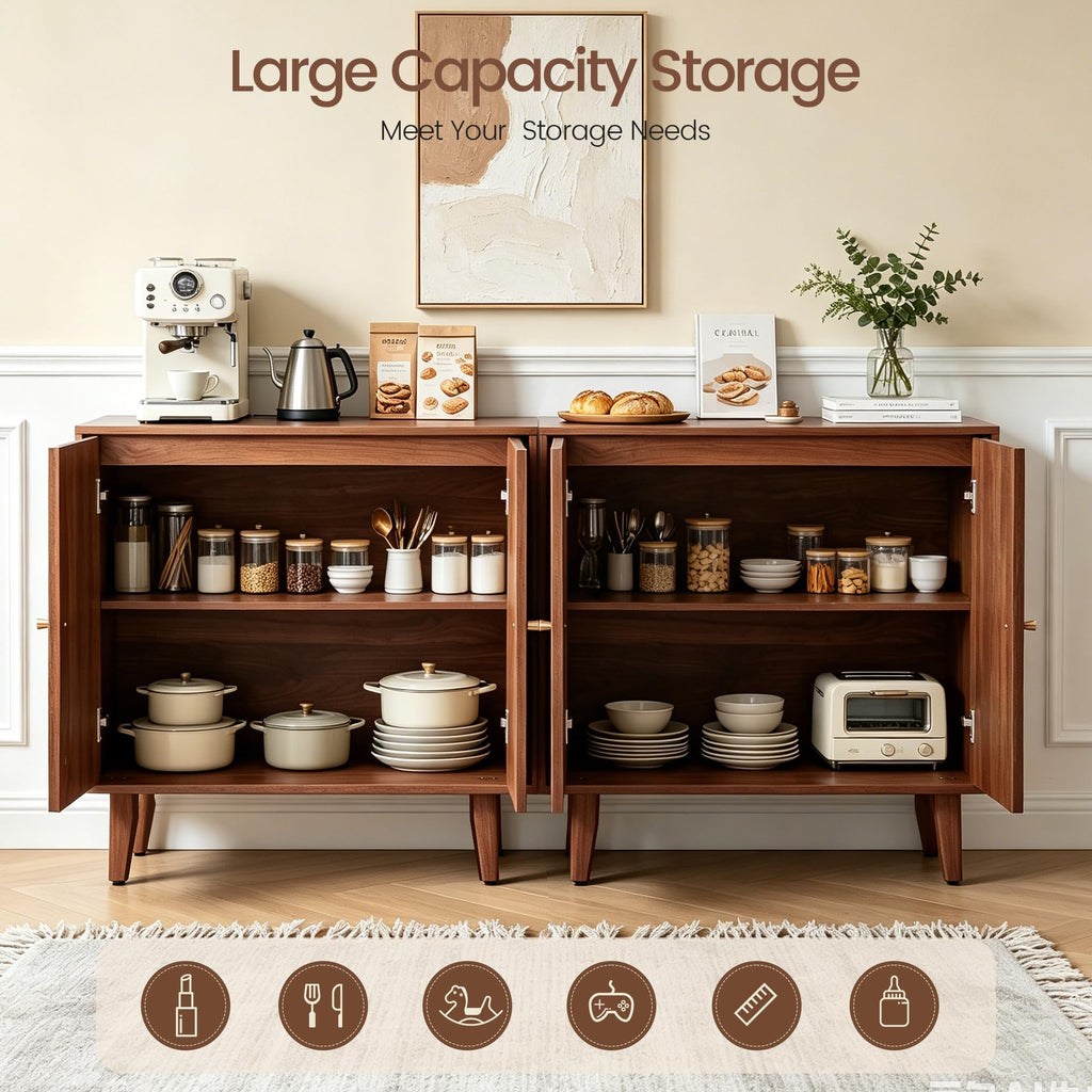 31.5" Mid Century Modern Sideboard Buffet Cabinet with Storage