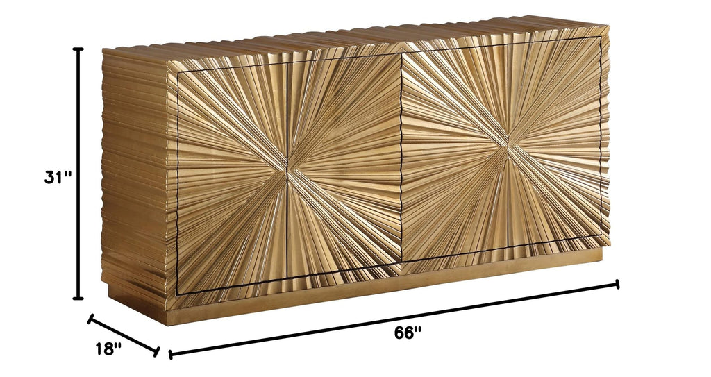 Tiffany 66" Modern Glam Sideboard - Gold