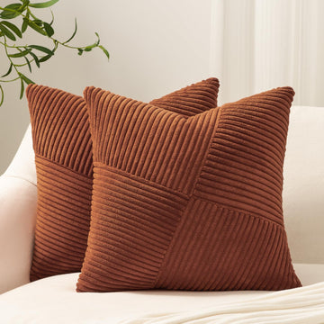 Set of 2 Decorative Terracotta Throw Pillow Covers 26x26 Inch for Couch Sofa Bed, Rustic Farmhouse Boho Home Decor