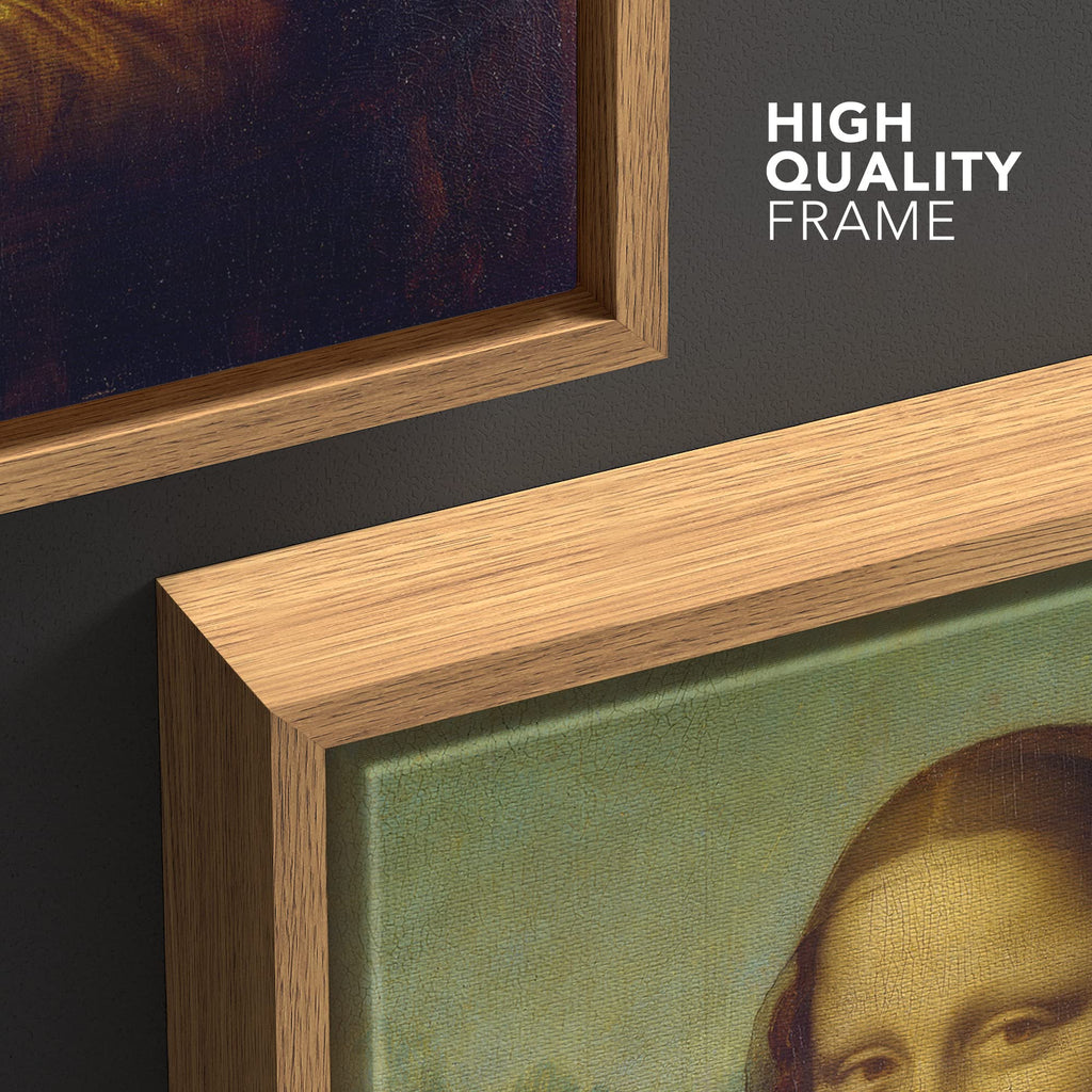 Framed Canvas Print Wall Art Mona Lisa by Leonardo da Vinci Historic Cultural Illustrations Realism Traditional
