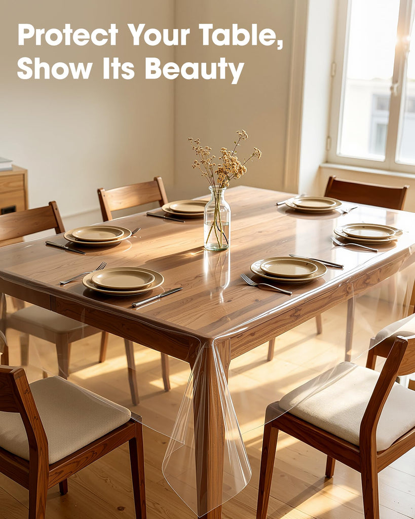 Clear Plastic Table Cover Protector 60 x 108 Inch