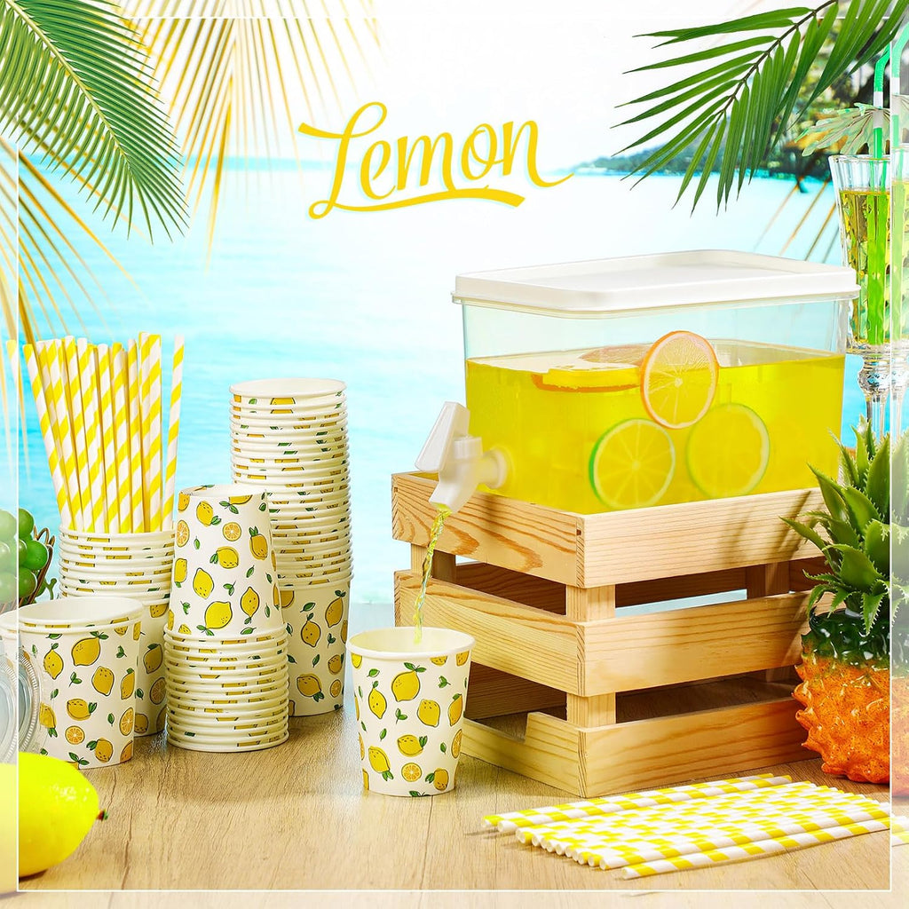 Lemonade Stand Supplies Drink Dispenser with Cups,Cup-9oz - Set of 151