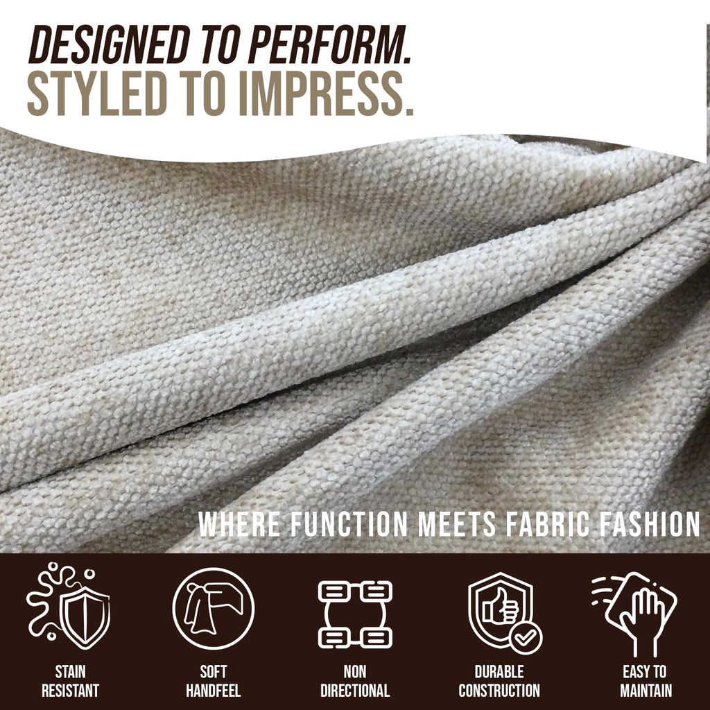 Fabrics Whisper OATMILK 1 Yard - Water Cleanable Stain Resistant, 100% Polyester, Alta Finish, 55" Width