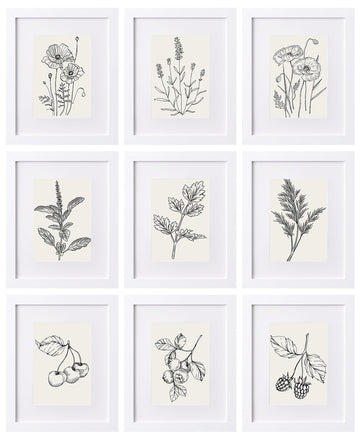 Picture Frames Set of 9, 8x10 in, Acrylic Cover, White