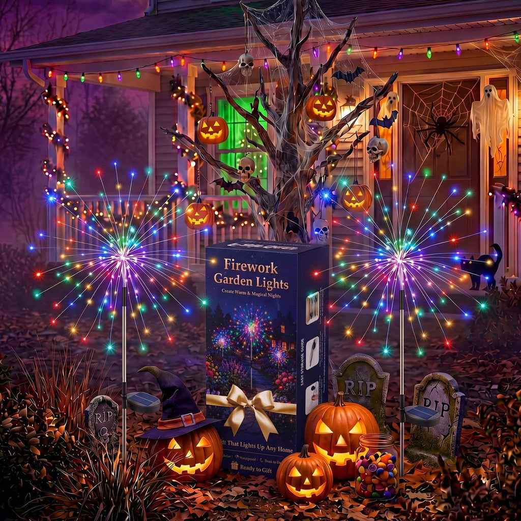 Solar Garden Lights Outdoor 8Pack,Multicolor Solar Firework Lights