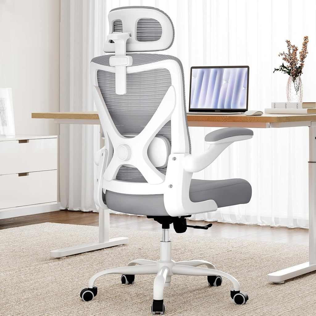 Ergonomic Office Chair: Mesh Desk Chair Comfy with Headrest& Lumbar Support | Big and Tall Office Chairs with Wheels