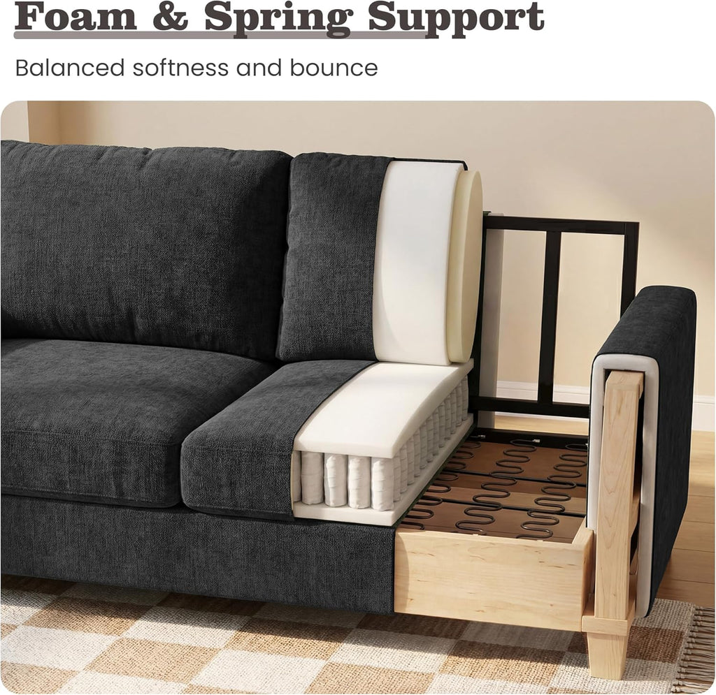 Loveseat & 3 Seater Sofa Sets, 89" Couch Sofa Set Furniture Sets, 2 Piece Deep Seat Sleeper Sofa, Couch and Loveseat