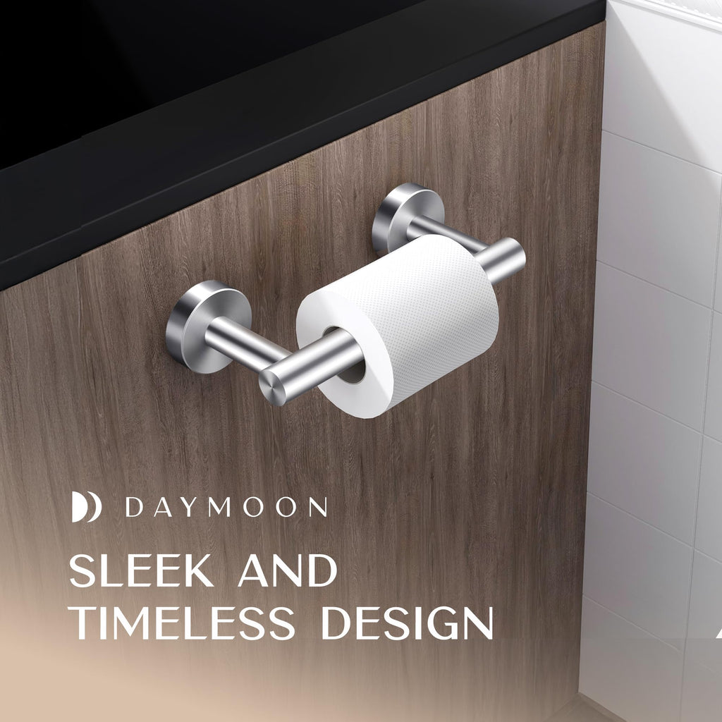 Day MoonTM Brushed Nickel Toilet Paper Holder Wall Mount, Modern Roll Holder
