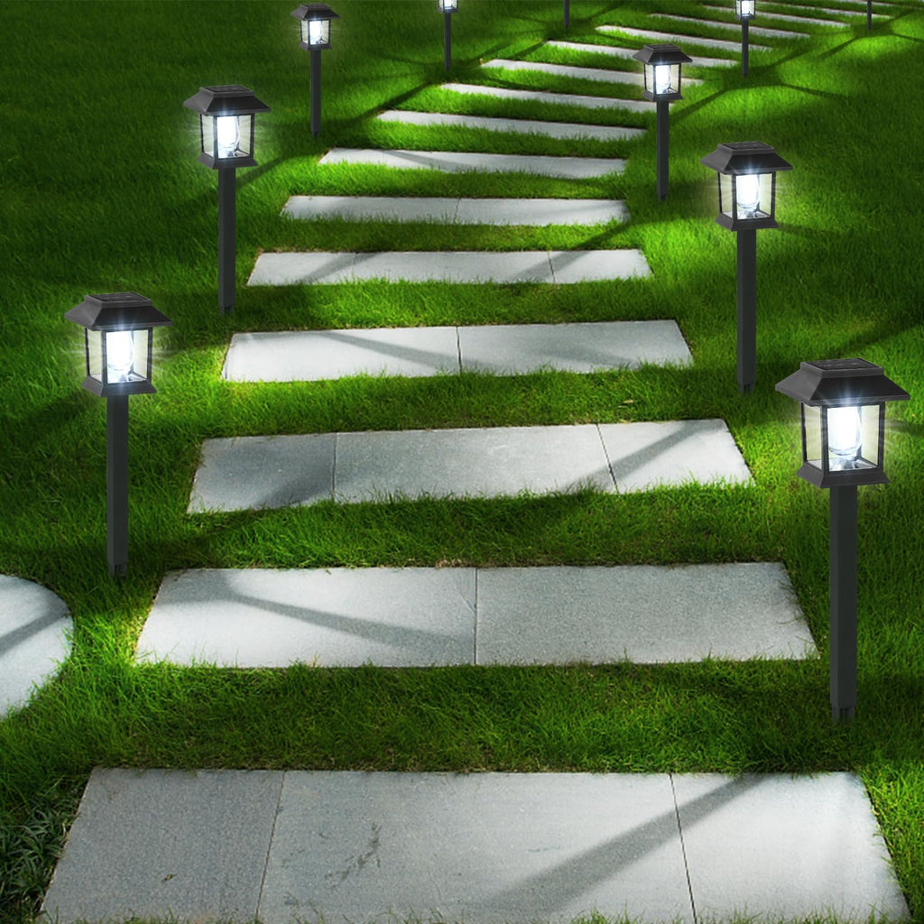 Solar Pathway Lights Outdoor,12 Pack Cool White 6000K Solar Lights