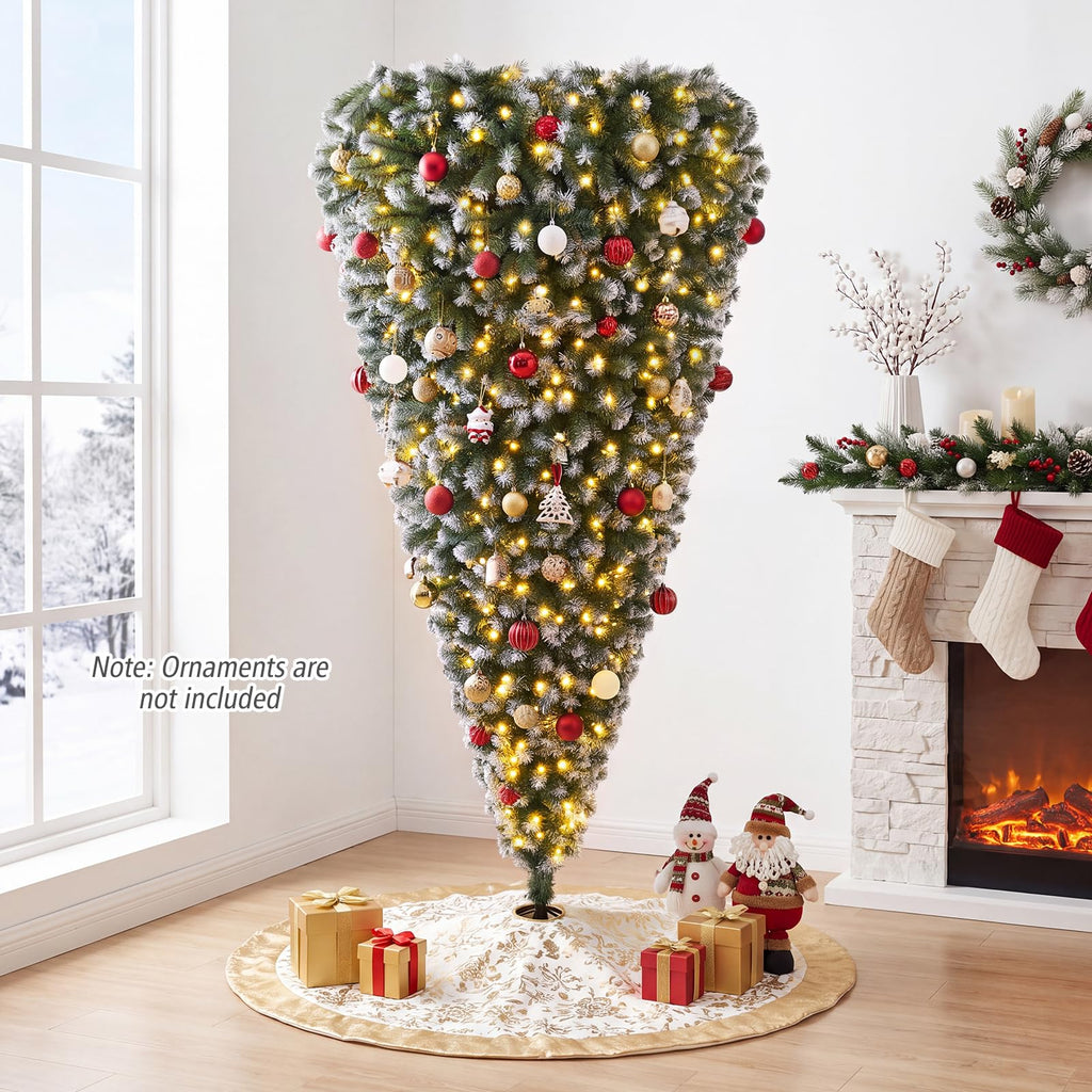 7.5ft Pre-Lit Upside Down Christmas Tree, Inverted Xmas Tree