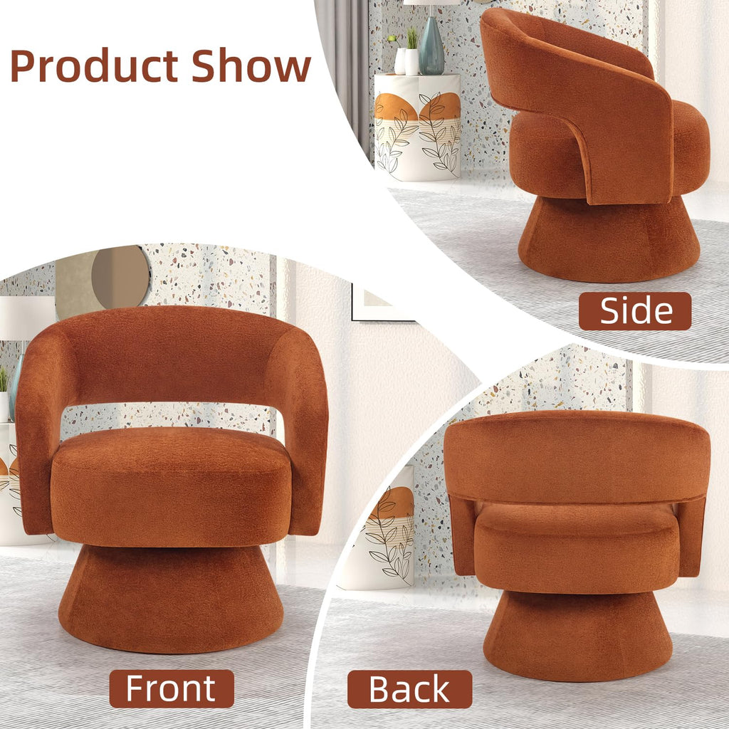 Swivel Barrel Chair Set of 2, Swivel Accent Chair with Thickened Soft Cushion, Modern Chair with Velvet, Comfy Round