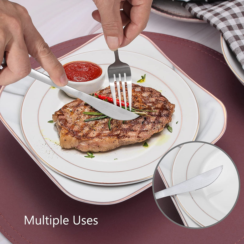 Matte Silverware Set, 20-Piece Stainless Steel Flatware Set, Satin Finish tableware Cutlery Set, Service for 4, Home