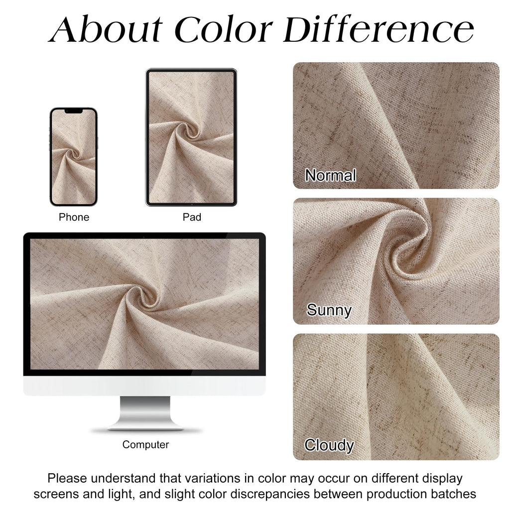 Linen 90 Inch Long Sand Beige 1 Panel