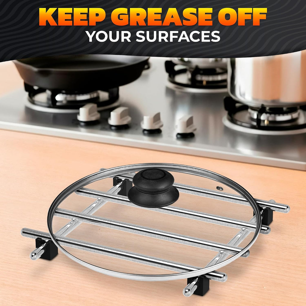 Stainless Steel Trivets for Hot Dishes, 7 x 7 Inch Footed Pads - Set of 6
