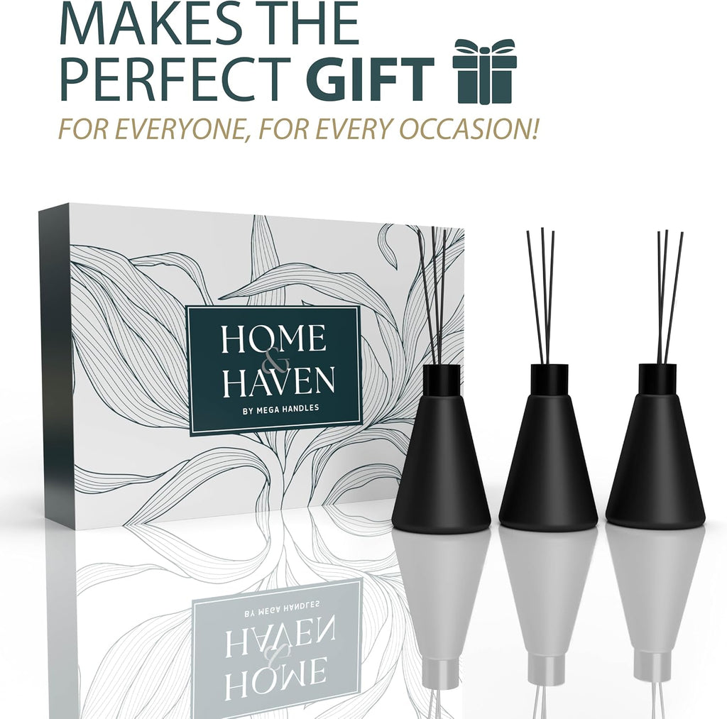 Reed Diffuser Matte Black (3-Pack) - Home Fragrance, 50ml - Set of 3