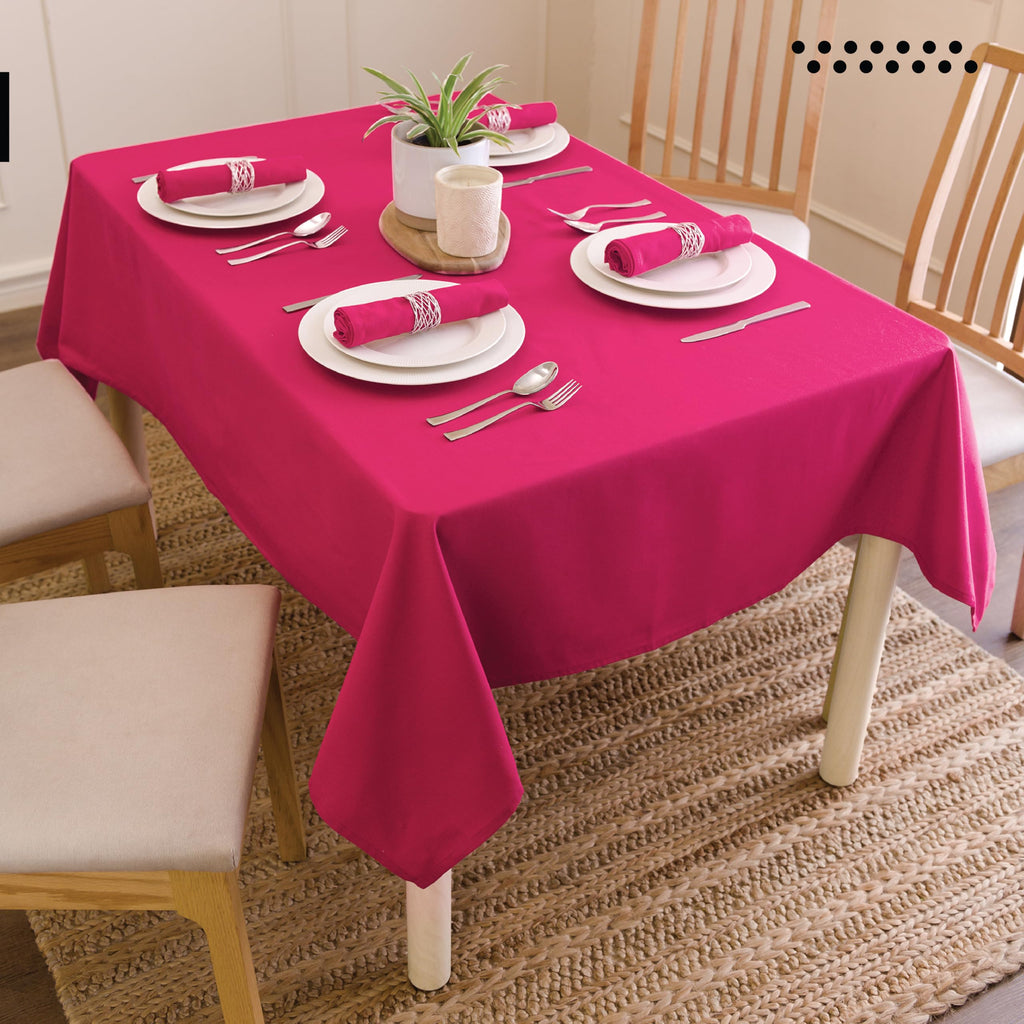 XO Cotton Tablecloth Rectangular 56"x72" Hot Pink
