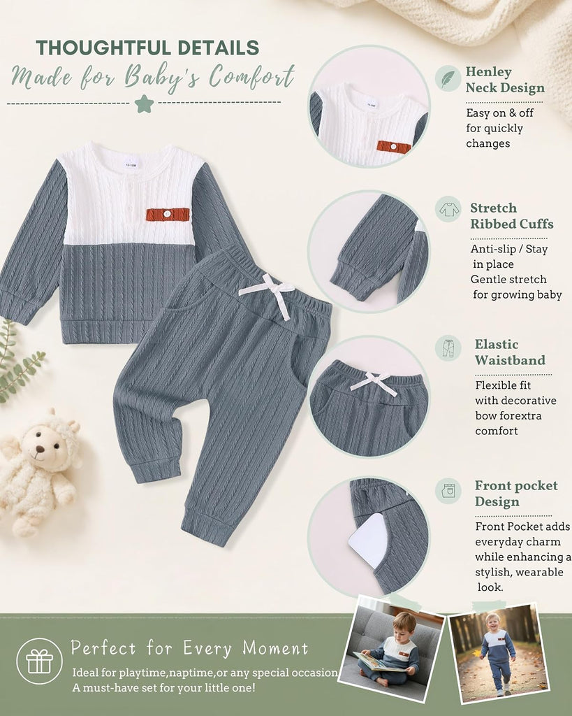 Toddler Baby Boy Clothes Fall Winter Sweatshirt Pants Outfit