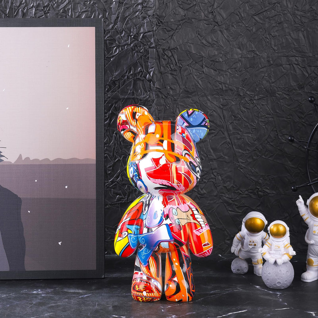Bear Statue Resin Graffiti Animal Sculpture | Casa Home Living
