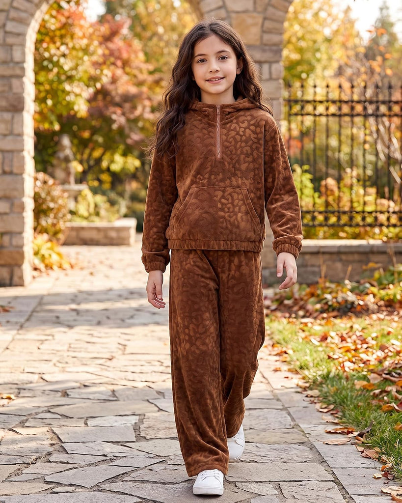 Velour Sweatsuit 2 Piece Hoodie and Sweatpants Outfit