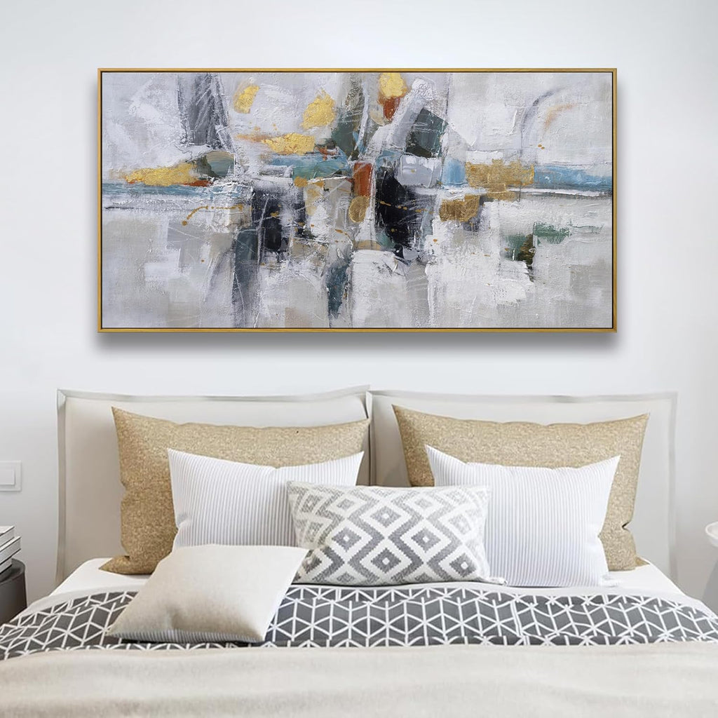 Modern Colorful Wall Art Decor 24"x48" Framed Canvas Wall Art