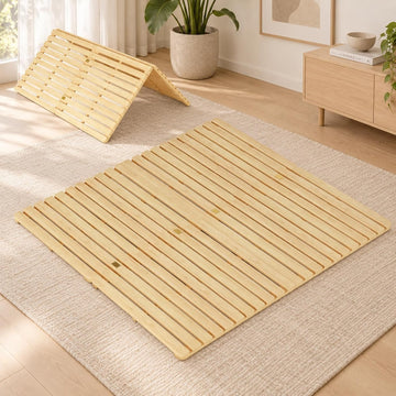 Foldable Floor Bed Frame, Solid Wood Tatami Bed Frame