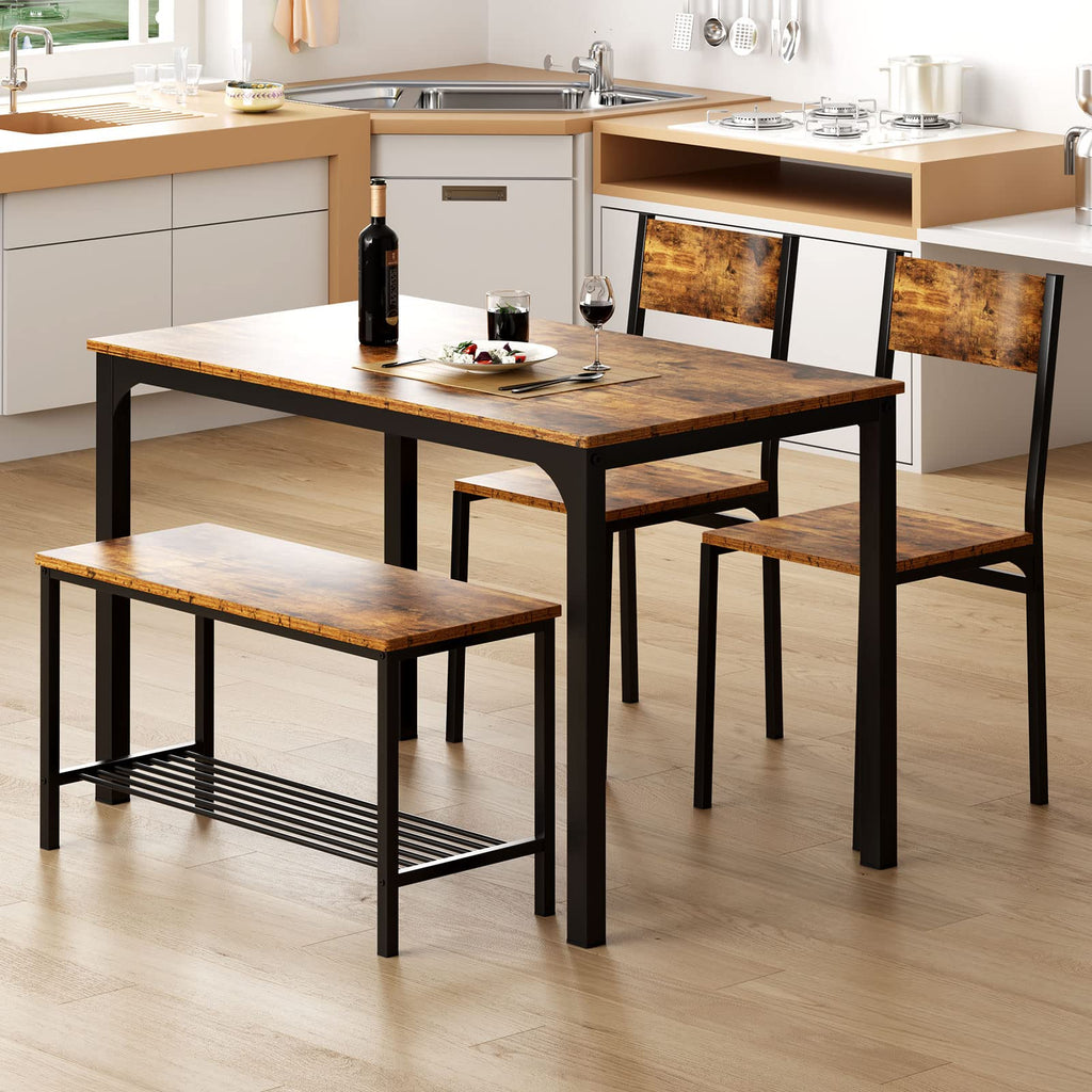 Dining Table with 2 Chairs and 1 Bench Dining Room Sets for 4 Soho Dining Table and Chairs Set, Rectangular
