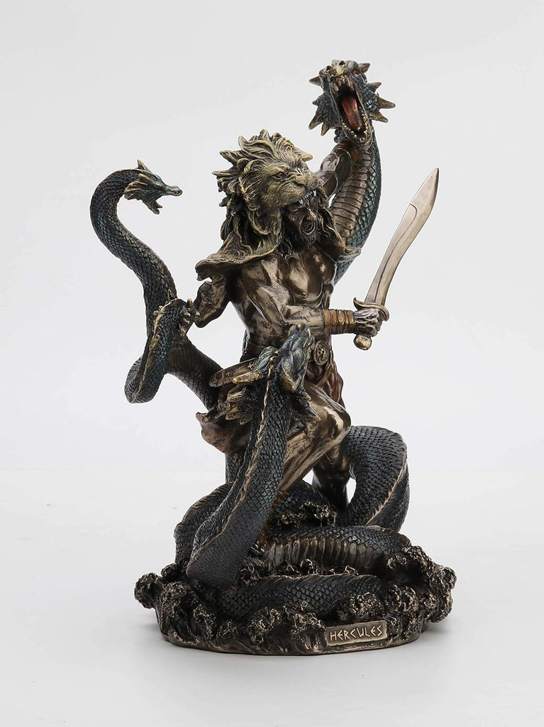 12 3/8 Inch Hercules Battling The Hydra Cold Cast Resin Antique Bronze Finish Statue Home Decor | 12.25 in High, Cold