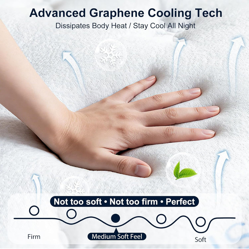 14 Inch King Mattress, Upgraded 7-Zone Support Hybrid King Size Mattress In A Box with Cooling Gel Memory Foam &